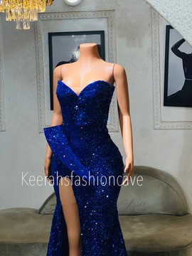Long embellished sequin prom dress, formal graduation dress, evening gowns