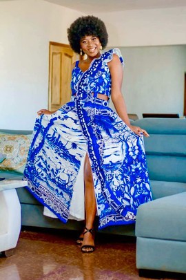Robe maxi/ robe de fête,soirée,fiançailles,mariage/collection LAMBAOINE/ Madagascar