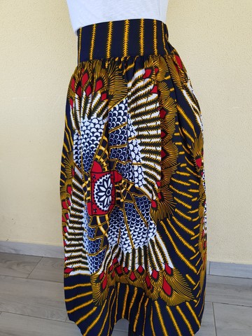 jupe taille haute en wax