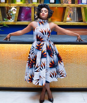 High Neck Wax Dress