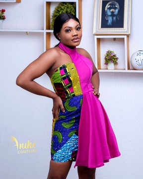 Dera ankara print midi dress,