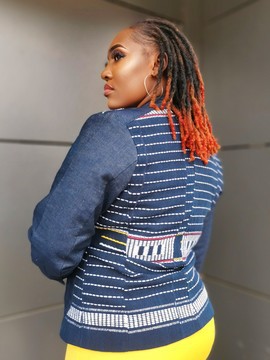 VESTE en pagne Tissé et Jean