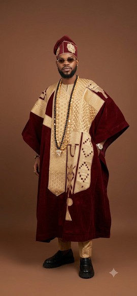 Executive Burgundy &amp; Gold Traditional Attire