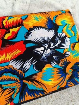 Tissus Wax African pur coton 45 cm "florale "