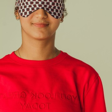 Masque De Sommeil Confort Tissue En Wax Carreau Réversible Fabriqué à La Main