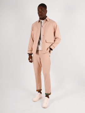 Pantalon à revers gabardine beige