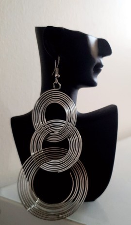 Silver colored "swirl" earrings