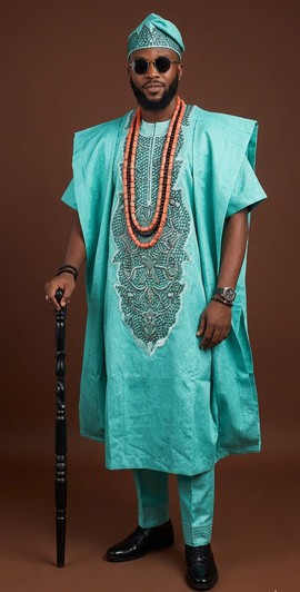 Modern Traditional West African Agbada Ensemble