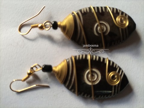 African brass earrings, brass jewelry