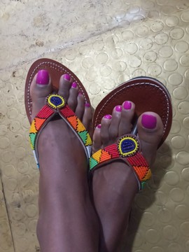 Femmes africaines Maasai sandales / sandales en cuir / sandales perlées