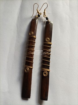 African brass earrings, brass jewelry