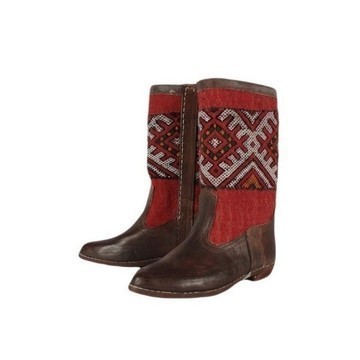 BIG SALE! Genuine leather boots with Kilim Handmade by Cuiroma craftsmen in Morocco