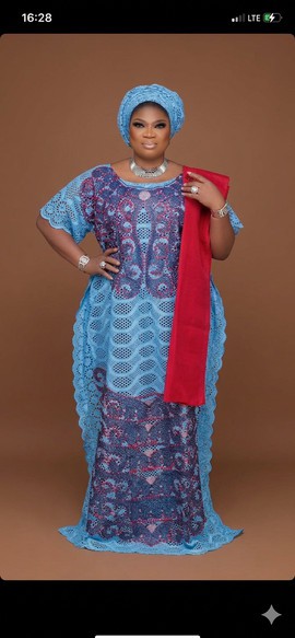 Robe boubou en dentelle à motifs