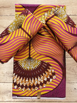 6 YARDS UNLIMITED EDITION WAX GOLD ANKARA FABRIC PATTERN: DISC