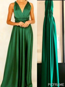 Robe satin vert convertible