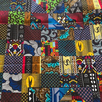 African Print Ankara Multicolor Cotton Patchwork Mixed Print Fabric - By the Yard