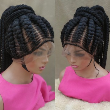 Updo Stitch braids, lace wig 30inches