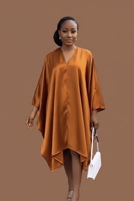 Bronze Satin Goddess Kaftan