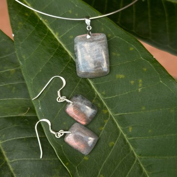 Stone Rectangle Jewelry Set