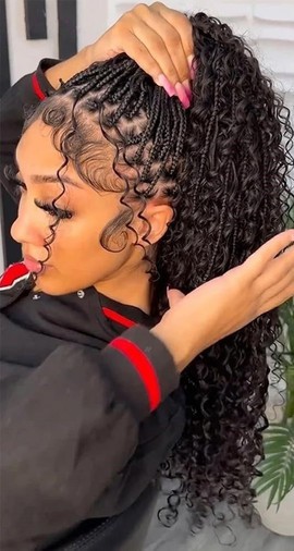 300g Black Human hair curls bulk hair for boho mermaid bora bora braids locs