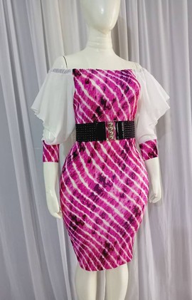 Sublime pleated silk and muslin dress “bogo city
