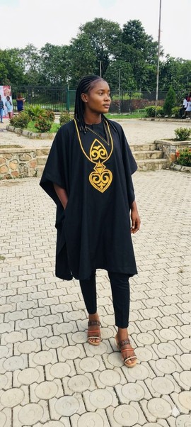 Classic black Agbada with embroidery