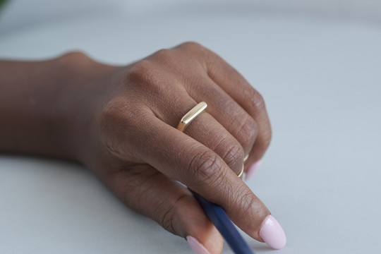 Minimal signet brass ring
