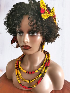 ENSEMBLE COLLIERS, BOUCLE D'OREILLE ET BARETTE DE TETE