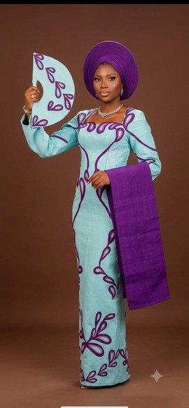 Women's Structured Aso Oke Gown