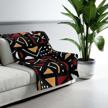 Colorful African Blanket Bogolan Print Tribal Throw (MORE SIZES AVAILABLE)