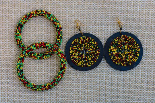 African Beaded jewelry, Beaded earrings and bracelets, Elegant earrings, Boho earrings