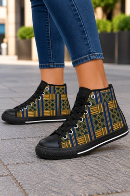 Robe midi à col en V et manches courtes pour femme en imprimé africain | Robe midi en imprimé africain | Bynelo