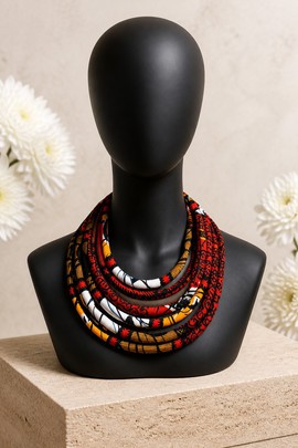african necklace, wax necklace, ethnic necklace, masai necklace, african jewel, tribal necklace