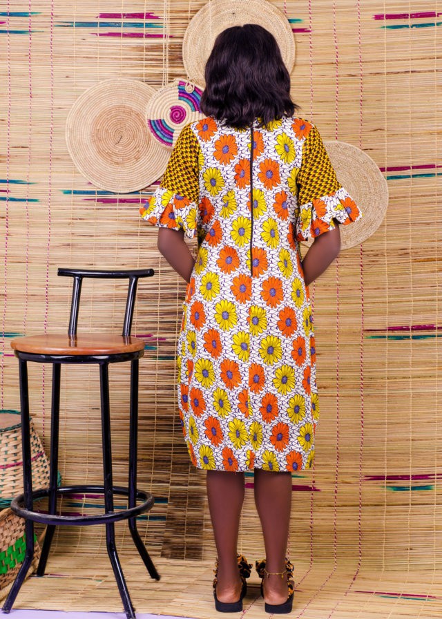 navy blue dress for baby girl RealWax African A-line Dresses for Women Ankara Print Clothing Casual  Dashiki Wear Party Wear 649 XXS/US4/UK8 at Amazon Women's Clothing store main image 1