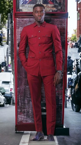 Burgundy Business Men's Suits