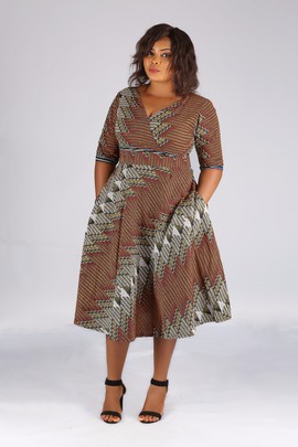Aloma African Print Midi Dress