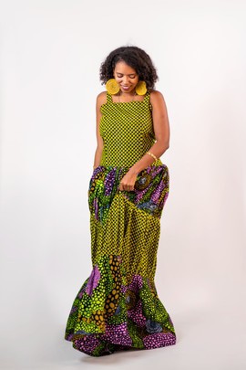 Chioma Sunny Dress | Ankara Gown | Classic Ankara Dress| Long African Print Dress| Gift For Her