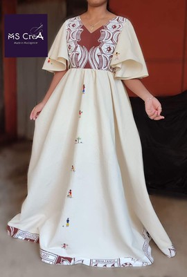 Robe maxi/ robe de fête,soirée,fiançailles,mariage/collection LAMBAOINE/ Madagascar