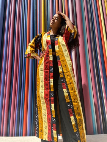 Wax kimono "Ashanti" bogolan print