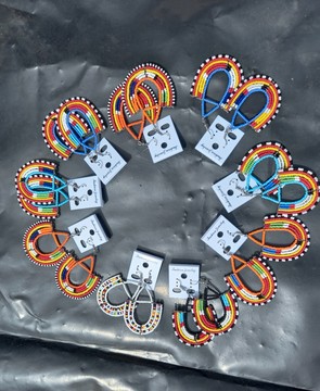 Wholesale 20 pairs earrings, Masai earrings, beaded earrings