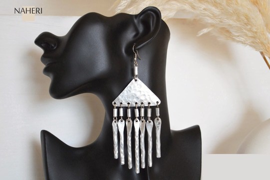 African aluminum metal earrings hammered