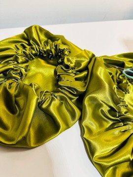 Silk satin nightcap - sage green