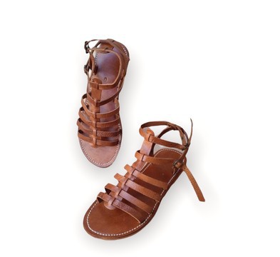Sandale en cuir véritable haute qualité fait main mode femme