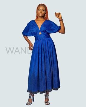 Jacquard Peekaboo Evening Dress, Flare Maxi Dress,