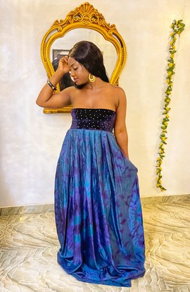 Robe longue bustier embellie par la reine africaine/Mariages/Occasions spéciales/Taille Plus/Vêtements pour femmes