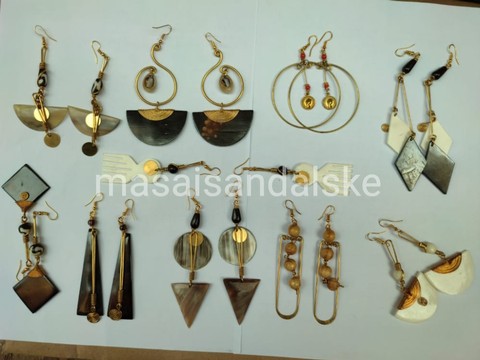 Brass earrings , brass and bone earrings , Wholesale brass earrings