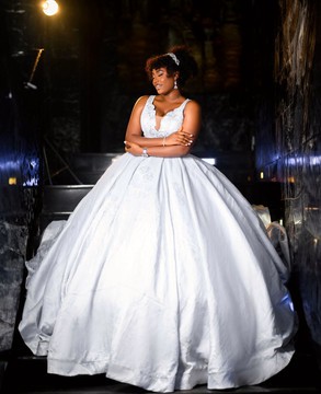 White prom ball dress, prom gowns, engagement dress