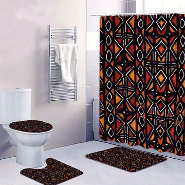 Cultural Unique Bath Mat White and Black Bathroom Rug (LARGER SIZES AVAILABLE)