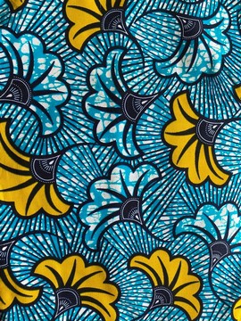 Wax fabrics 100% cotton 1 yard "wedding flower"