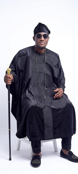 Classic black Agbada with embroidery